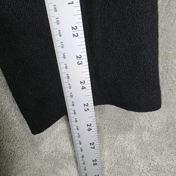 Womens Holly Deb Black 100% Pure Wool Embroidered Long Coat Open Front Size M - Picture 9 of 12